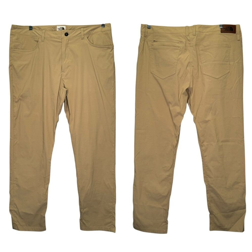 The North Face Mens Motion Pants Tan Khaki Nylon Stretch Hiking Outdoor Size 38